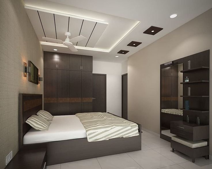 Dark Finish PVC Wardrobe in Bedroom